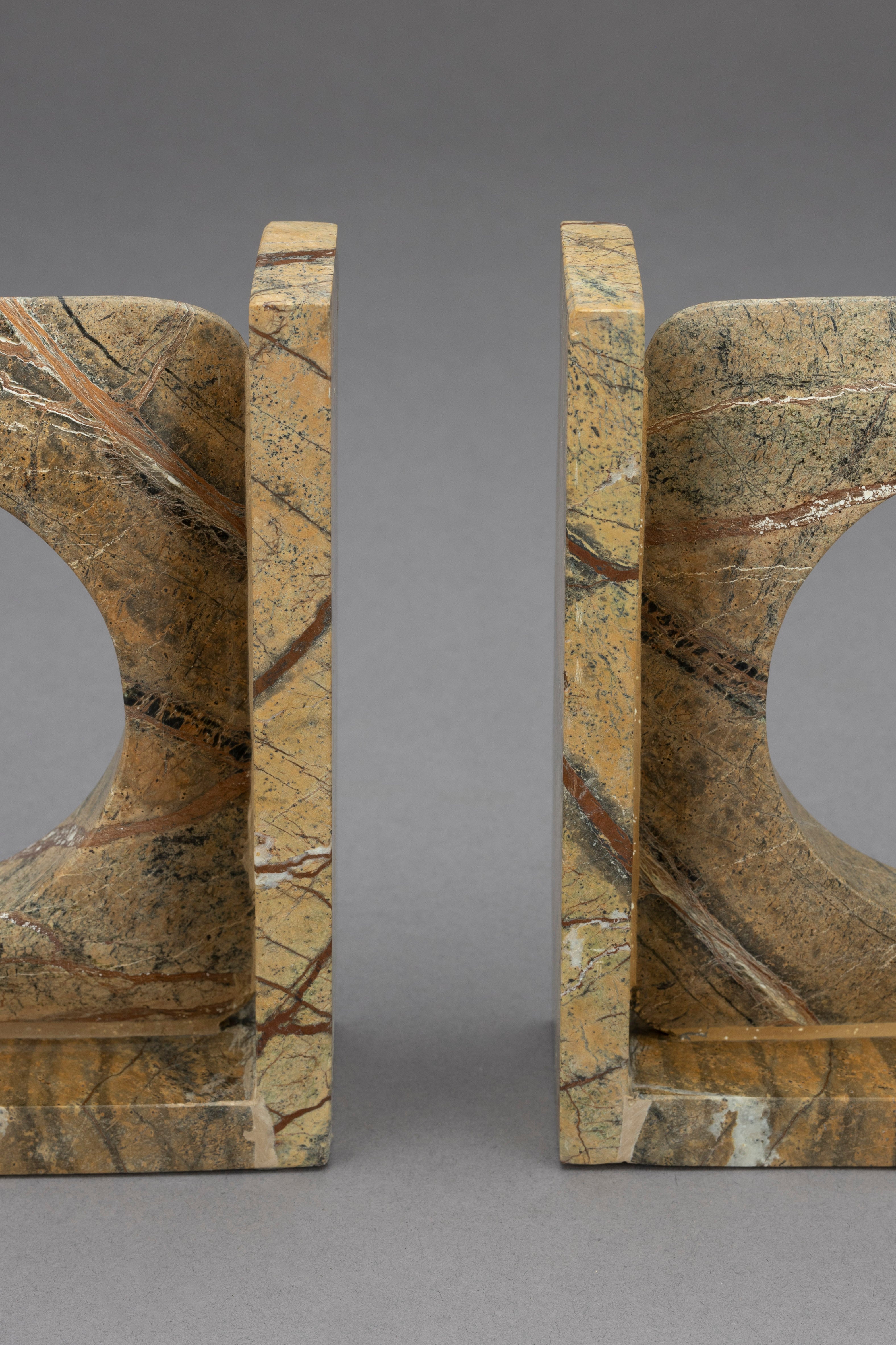 Dutchbone Set of 2 Satpura Brown Marble Book Ends